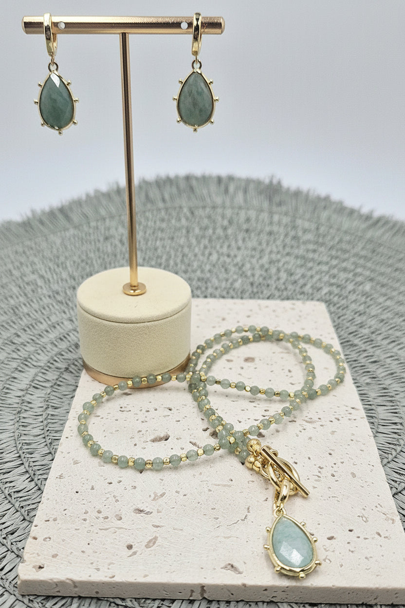 Aventurine Strand with Amazonite Drop