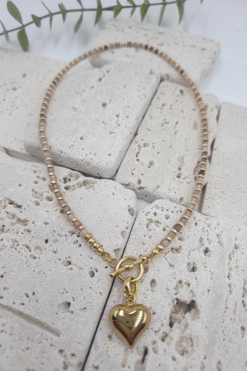 Sunstone Heart Necklace