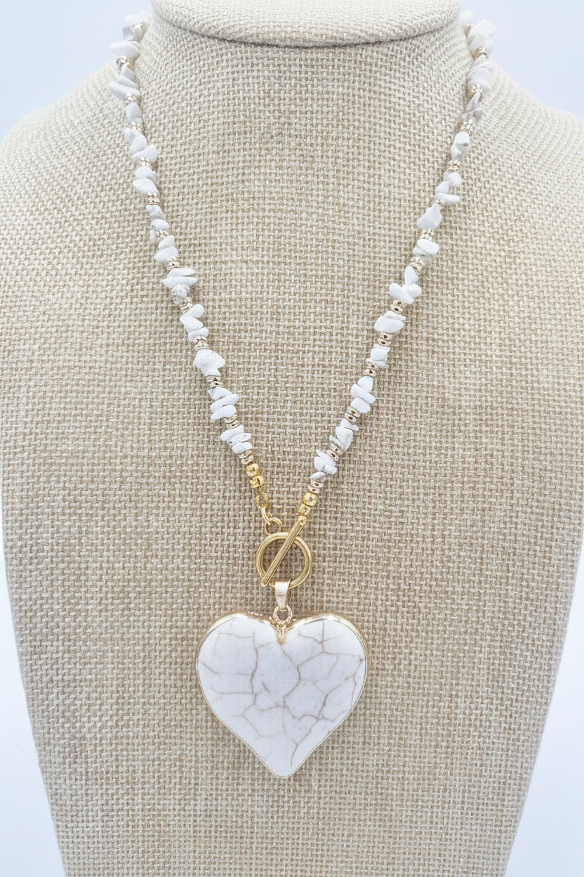Howlite Heart Necklace