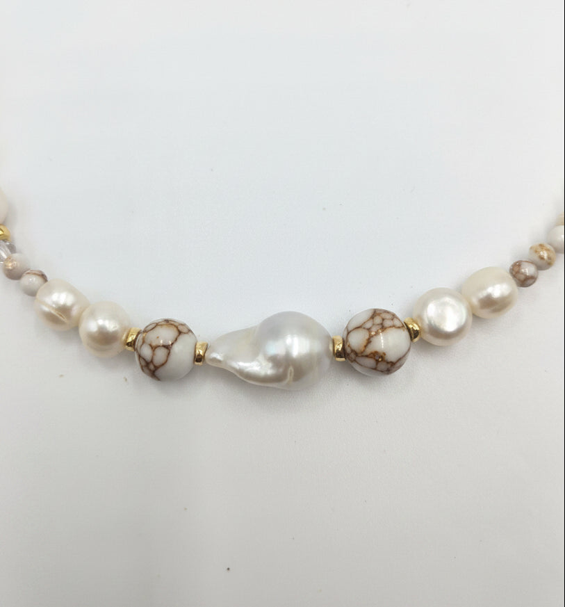 Golden Tide Pearl Necklace