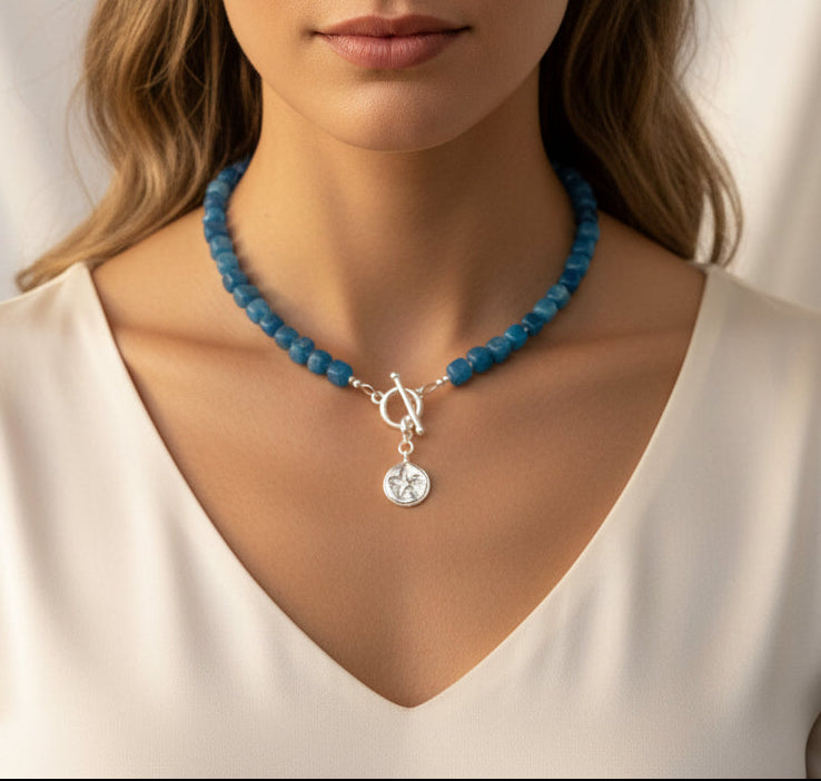 Blue Tide Apatite Necklace